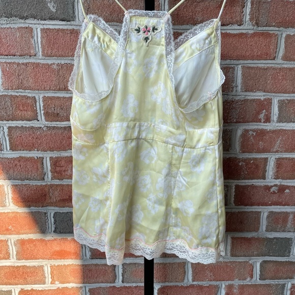 NWT FREE PEOPLE INTIMATELY LEMON CUSTARD EMBROIDERED NIGHT SPECIAL CAMI XS - Picture 5 of 7